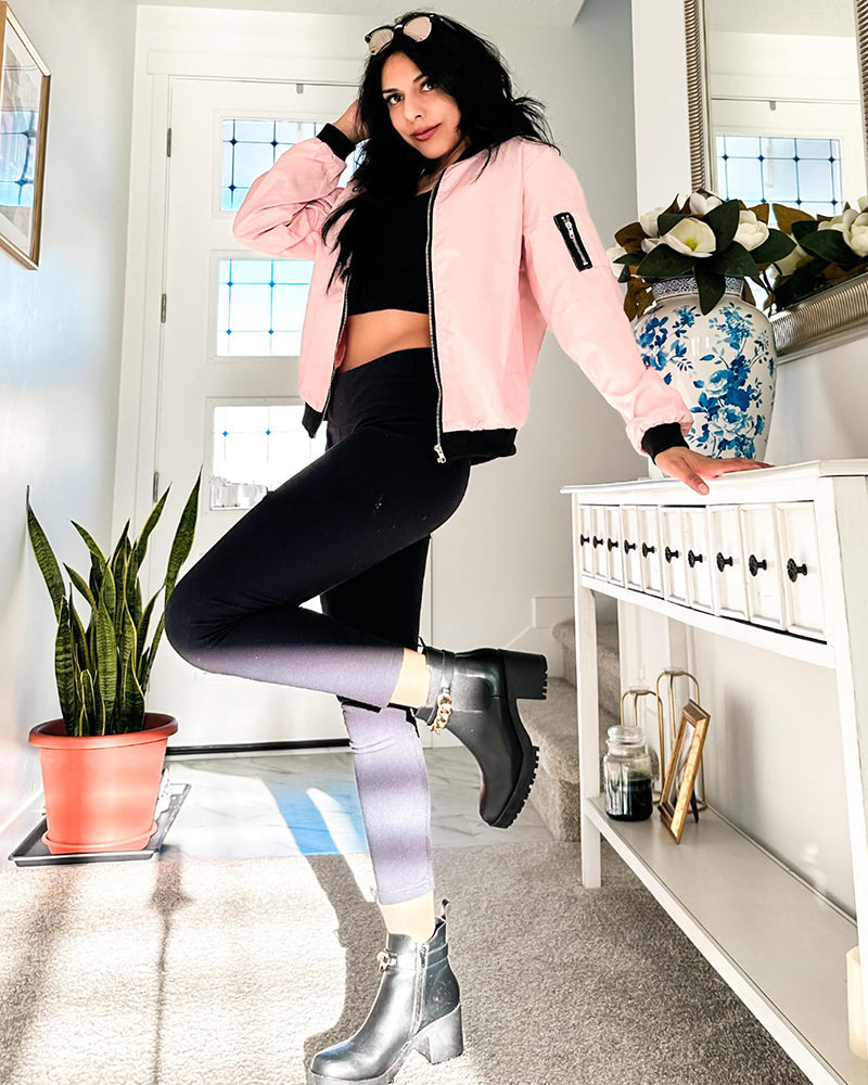 Rose | Women's Lightweight Zip-Front Bomber Jacket - Image 3
