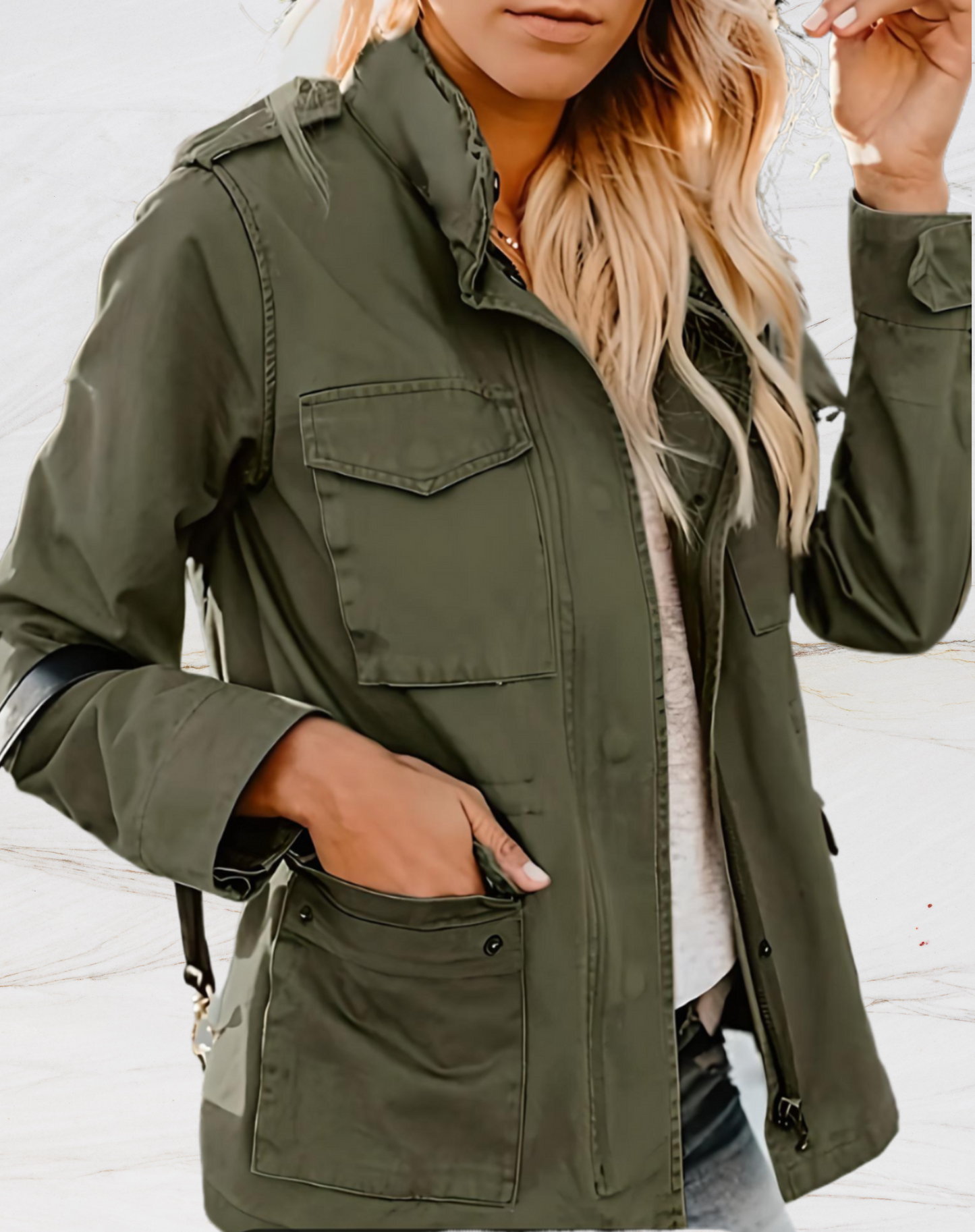 Sheryl | Women's Button-Down Utility Jacket - Image 4