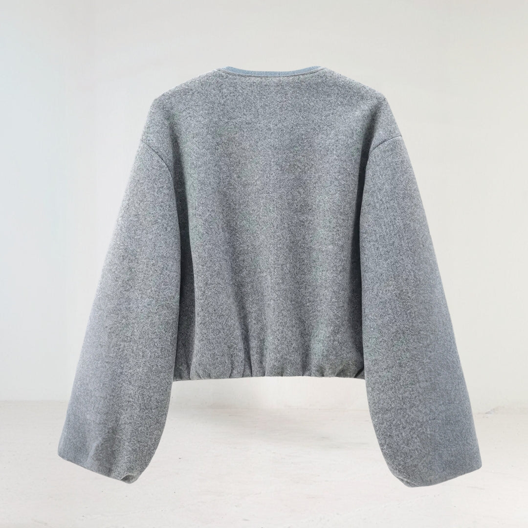Bella | Women's Balloon Sleeve Zip-Up Bomber Jacket - Image 2