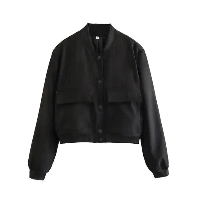 Donna | Women's Cropped Button-Down Bomber Jacket - Image 6