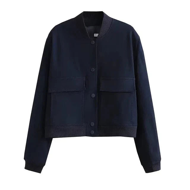 Donna | Women's Cropped Button-Down Bomber Jacket - Image 7