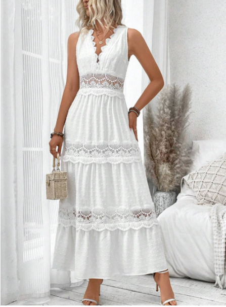 Judith | Elegant Lace Neck Dress for Women