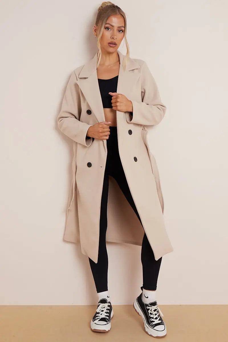 Stella | Women's Double Breasted Belted Coat - Image 2