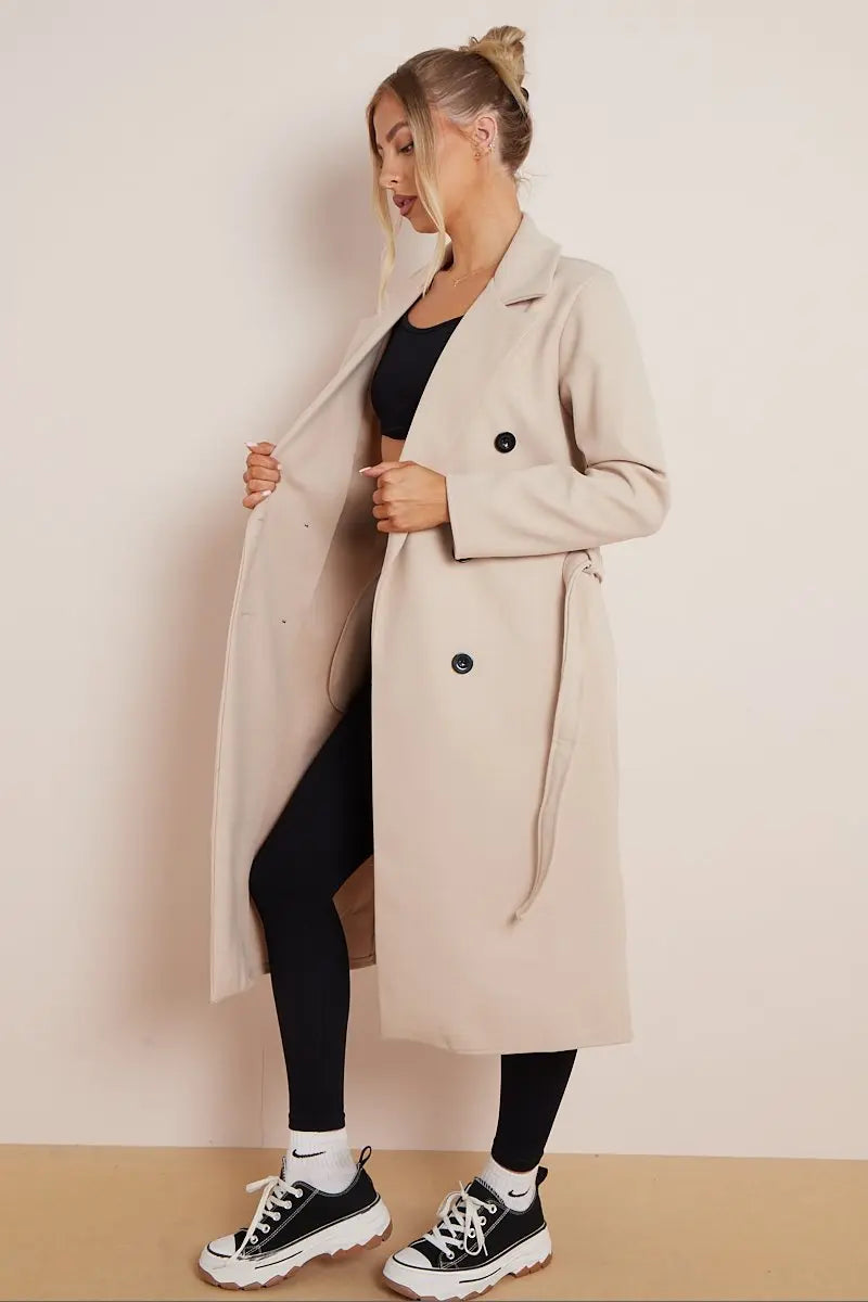 Stella | Women's Double Breasted Belted Coat - Image 3