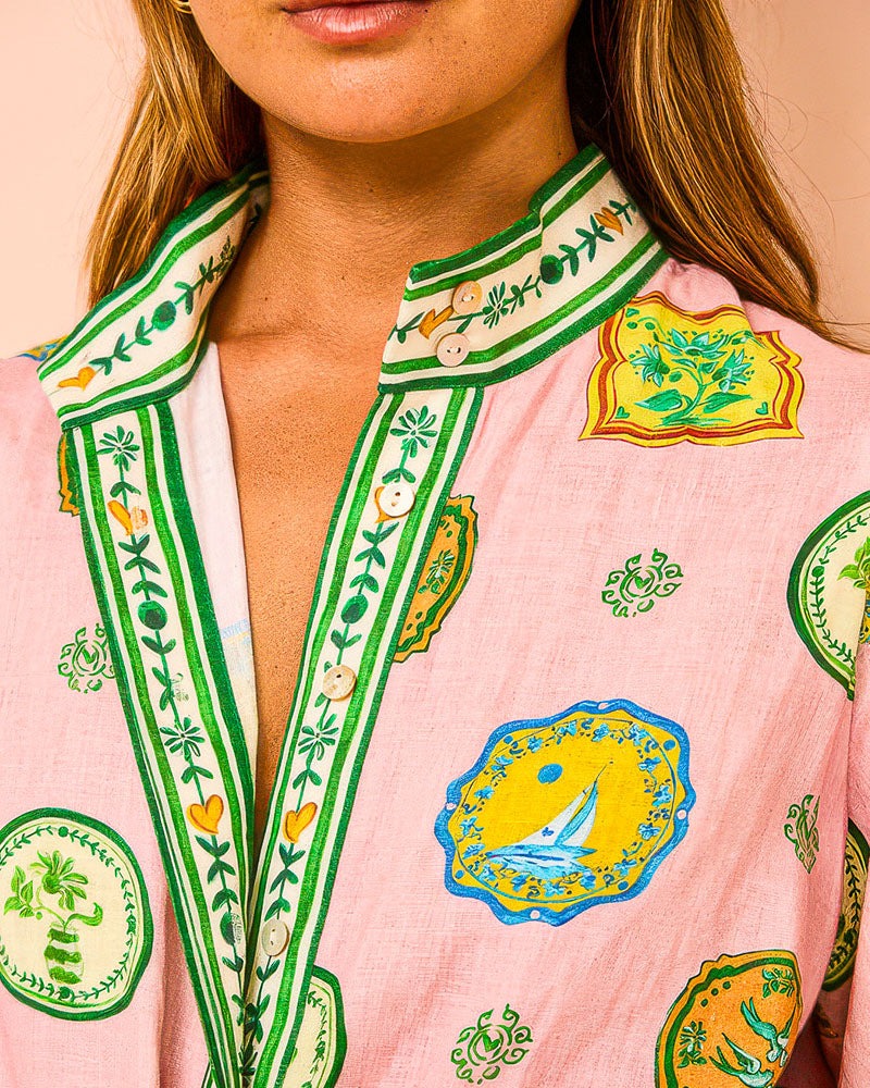 Greta | Vibrant Tropical Balloon Sleeves Maxi Dress - Image 3