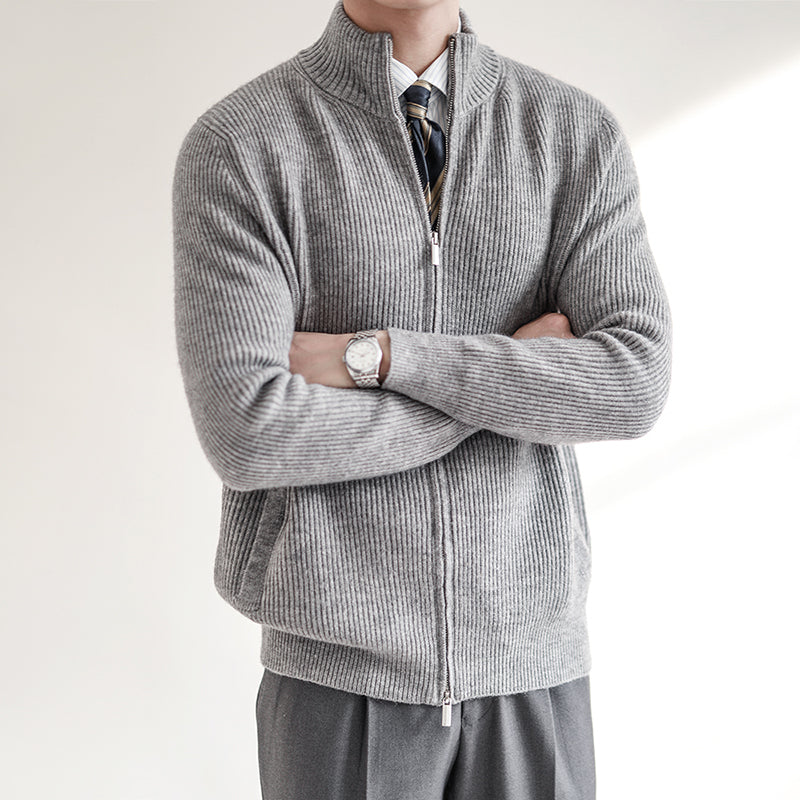 Russell | Men's Full Zip Ribbed Knit Sweater - Image 5