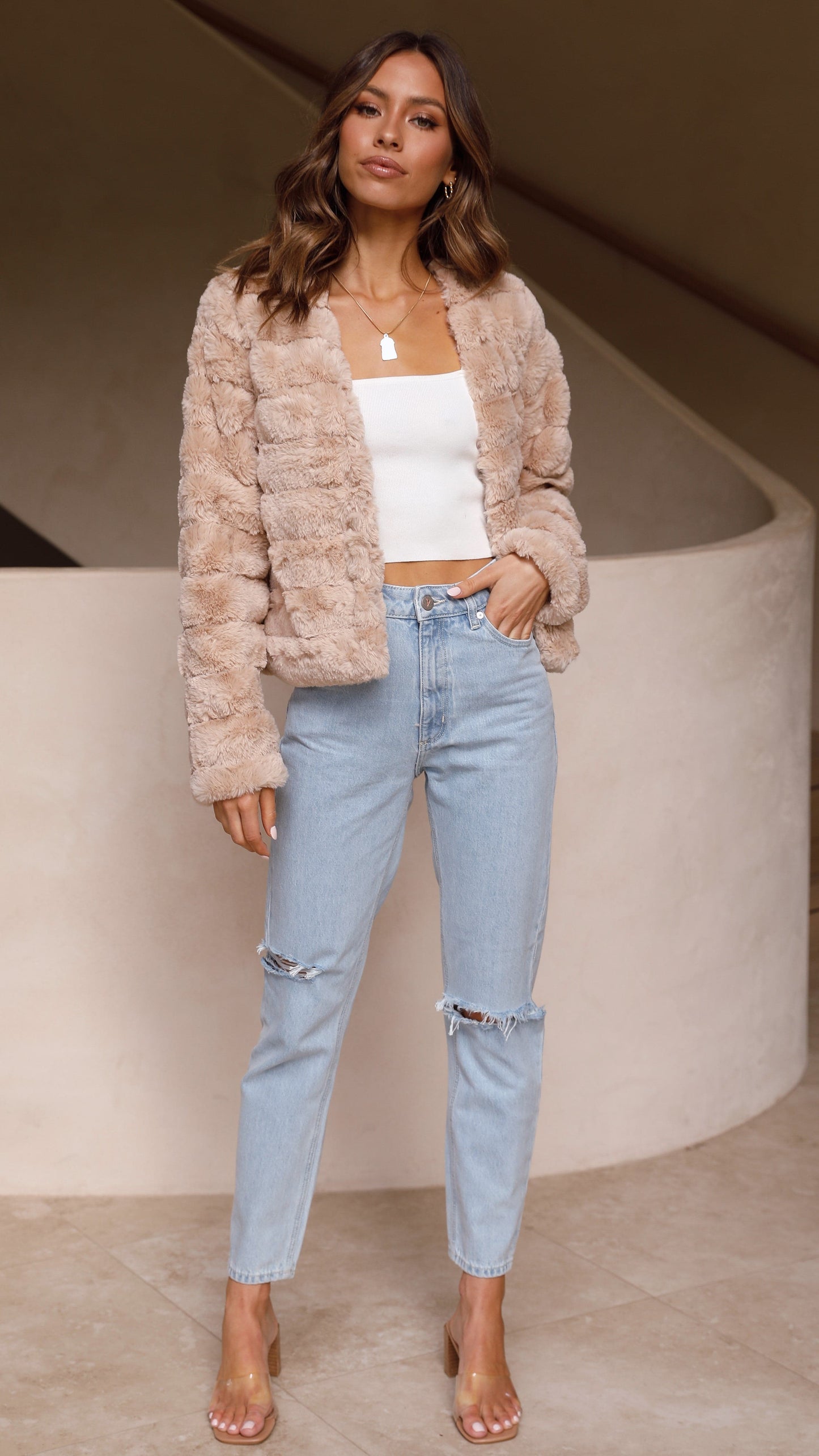 Nancy | Women's Cropped Faux Fur Jacket - Image 27