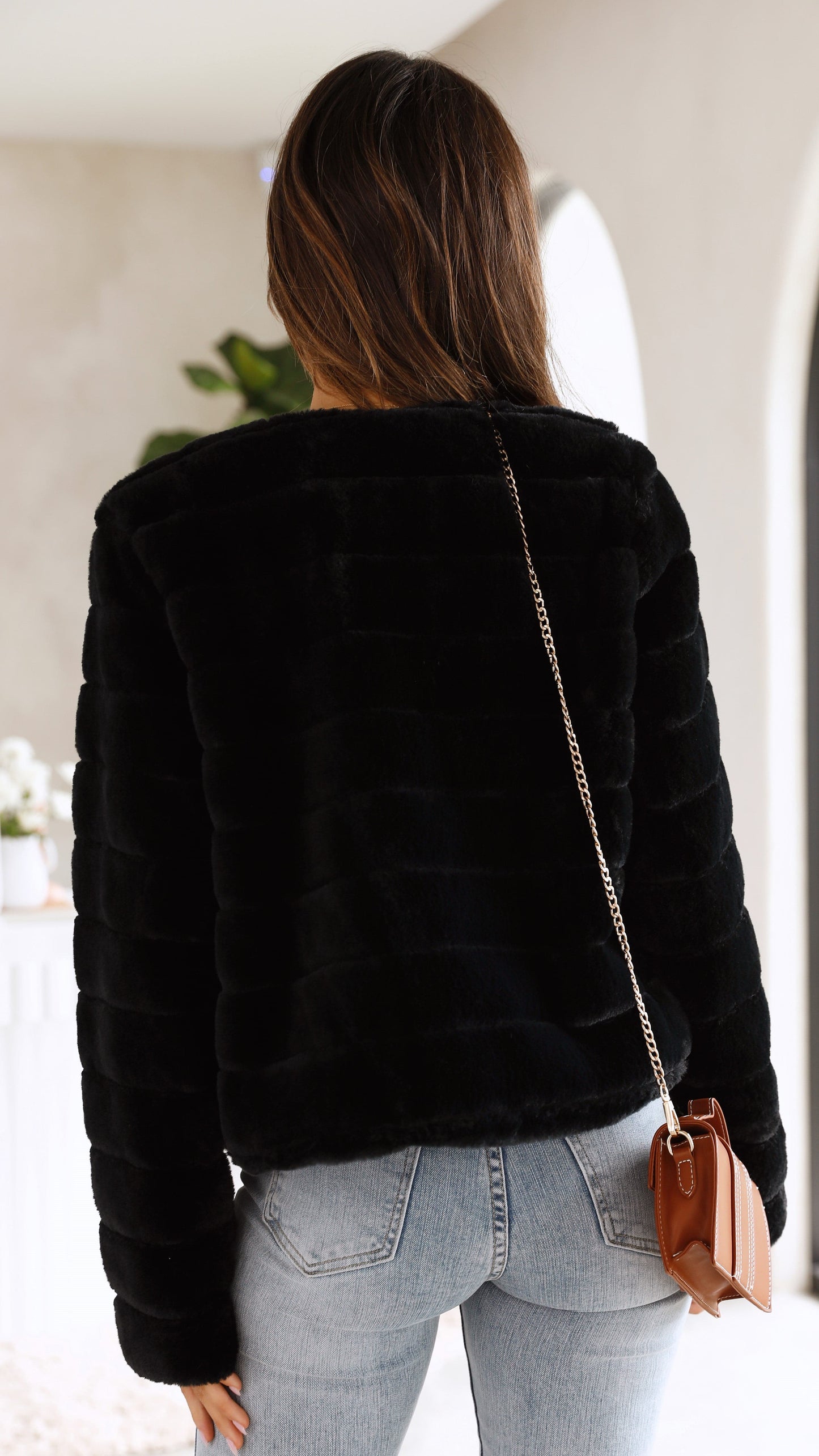 Nancy | Women's Cropped Faux Fur Jacket - Image 12