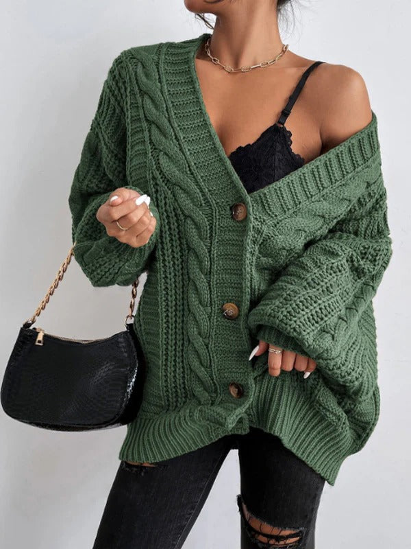 Jean | Women's Oversized Cable Knit Cardigan - Image 8