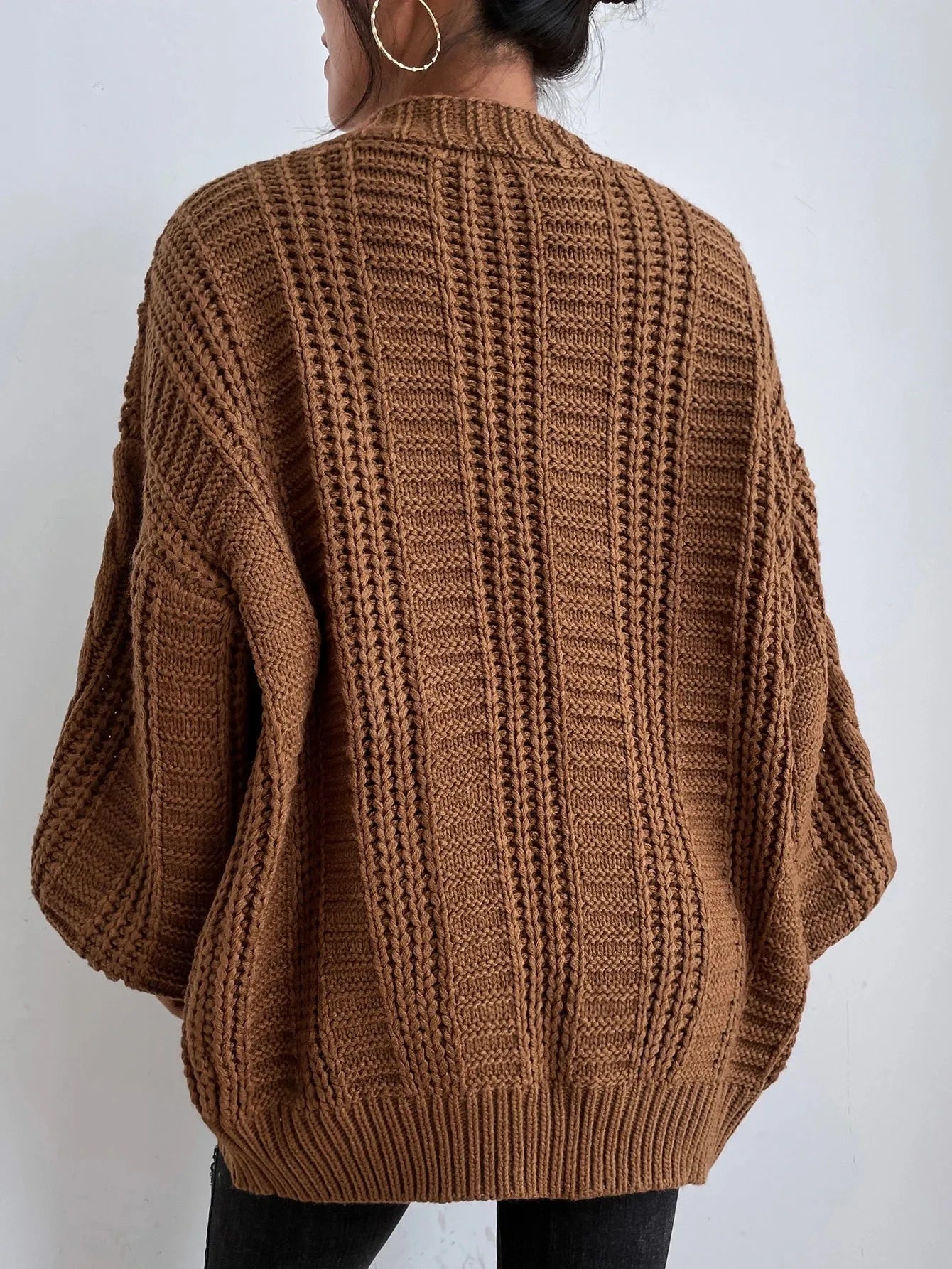 Jean | Women's Oversized Cable Knit Cardigan - Image 6