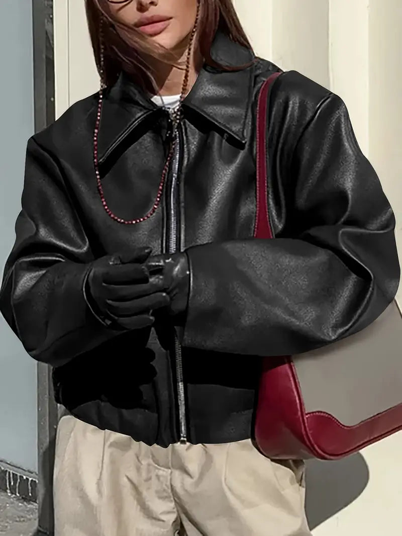 Karen | Women's Relaxed Fit Zip-Up Bomber Jacket - Image 7