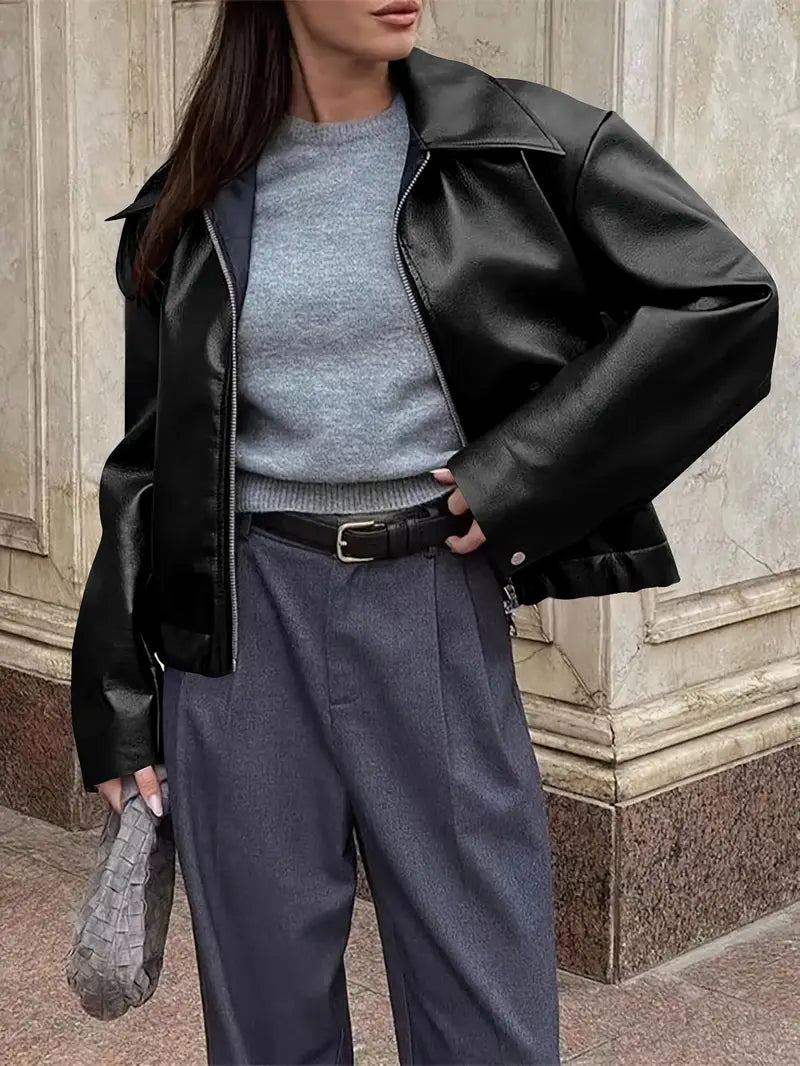 Karen | Women's Relaxed Fit Zip-Up Bomber Jacket - Image 6