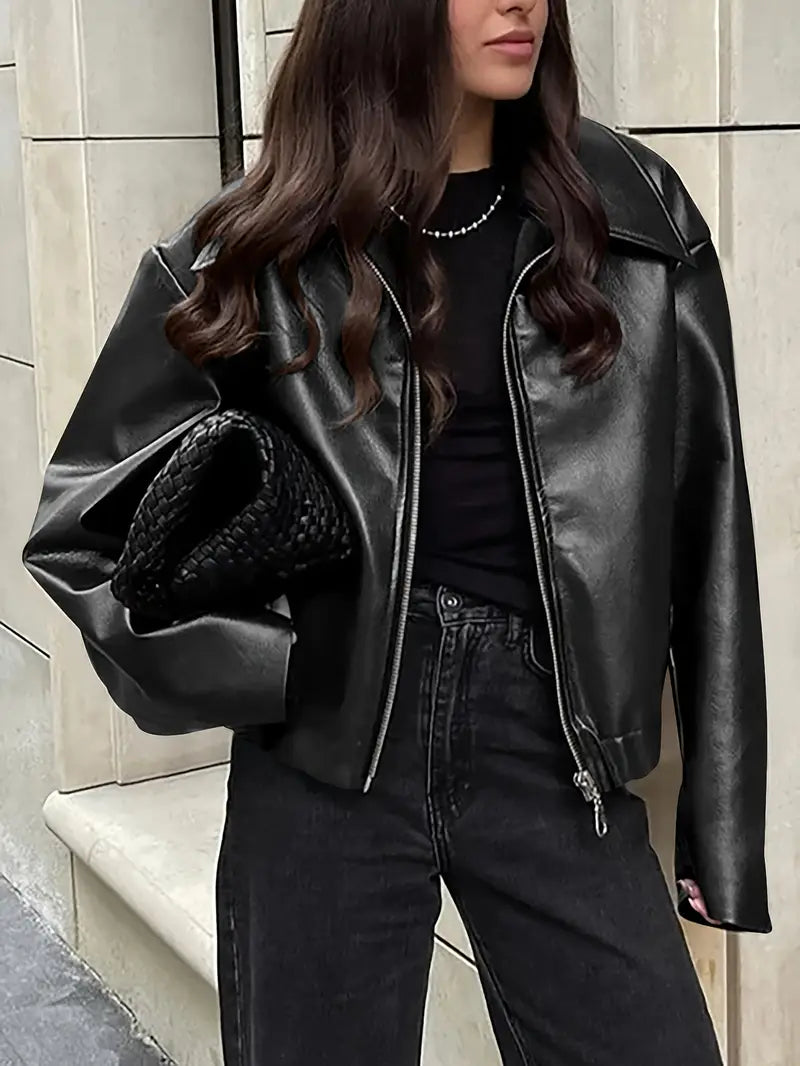 Karen | Women's Relaxed Fit Zip-Up Bomber Jacket - Image 4