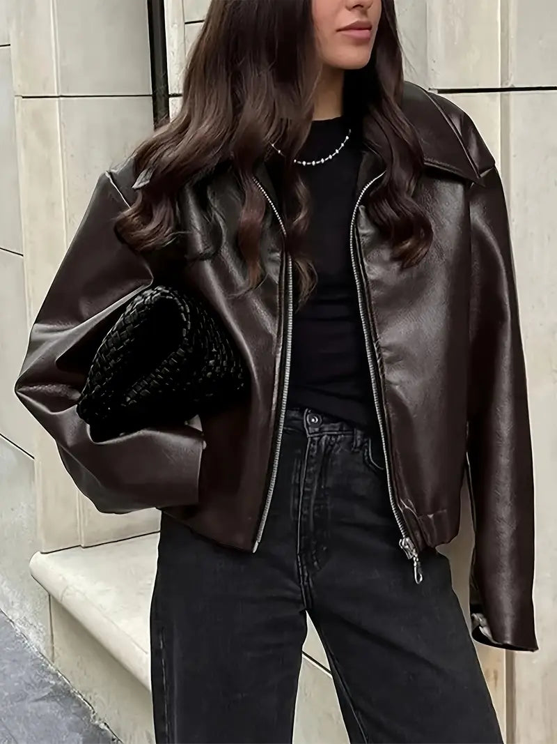 Karen | Women's Relaxed Fit Zip-Up Bomber Jacket - Image 14