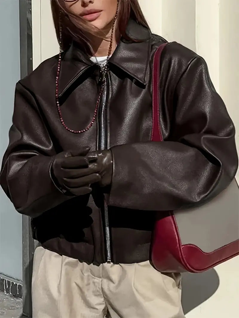 Karen | Women's Relaxed Fit Zip-Up Bomber Jacket - Image 17
