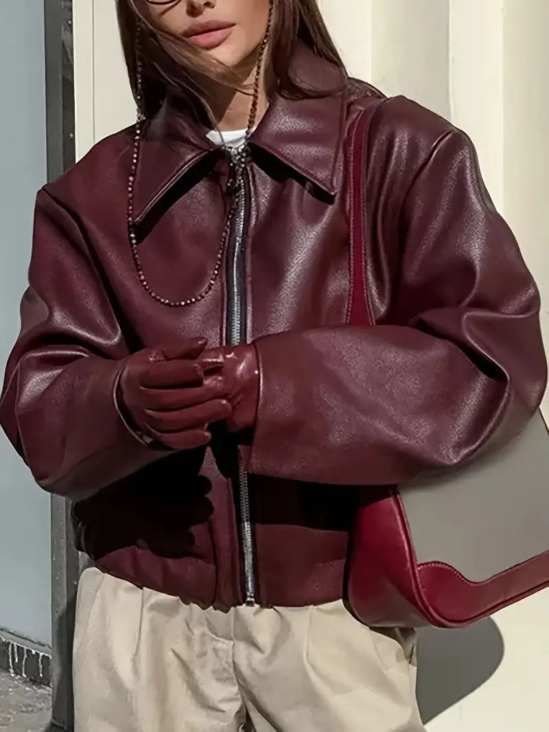 Karen | Women's Relaxed Fit Zip-Up Bomber Jacket - Image 2