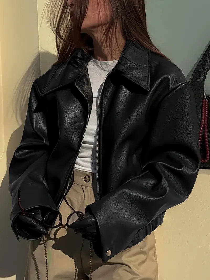 Karen | Women's Relaxed Fit Zip-Up Bomber Jacket - Image 5