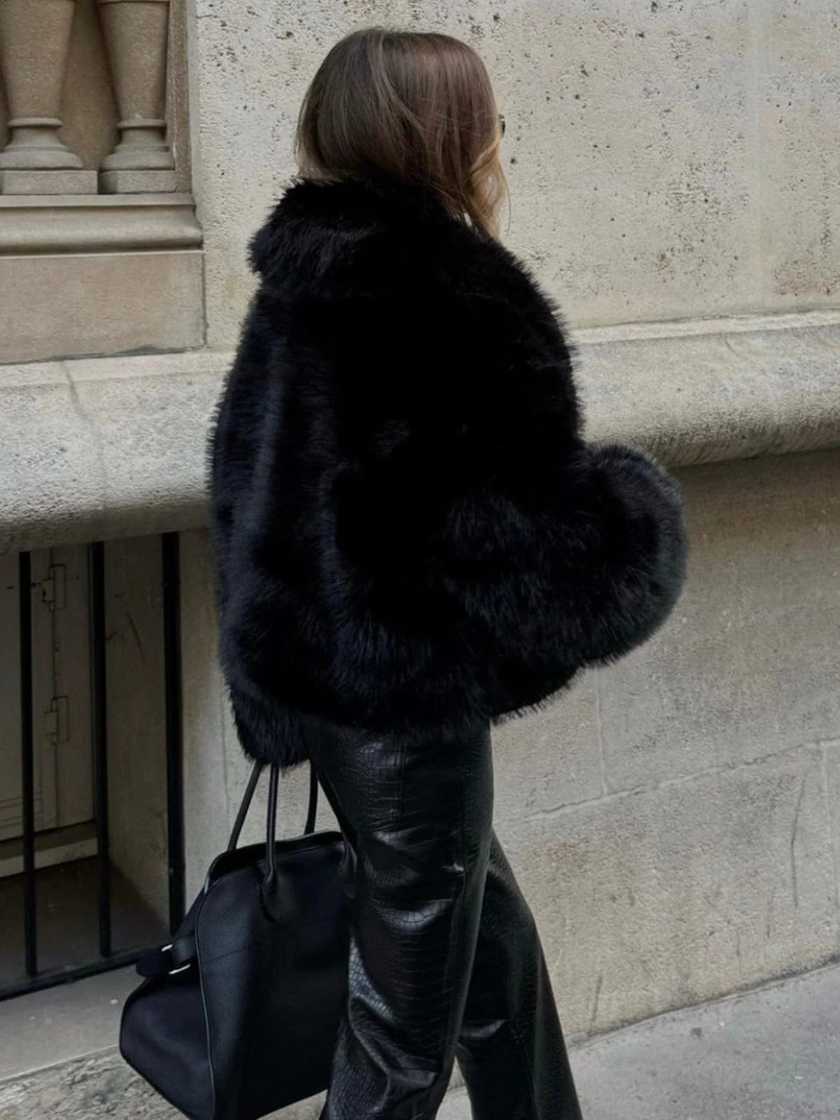 Pamela | Women's Oversized Faux Fur Coat - Image 3
