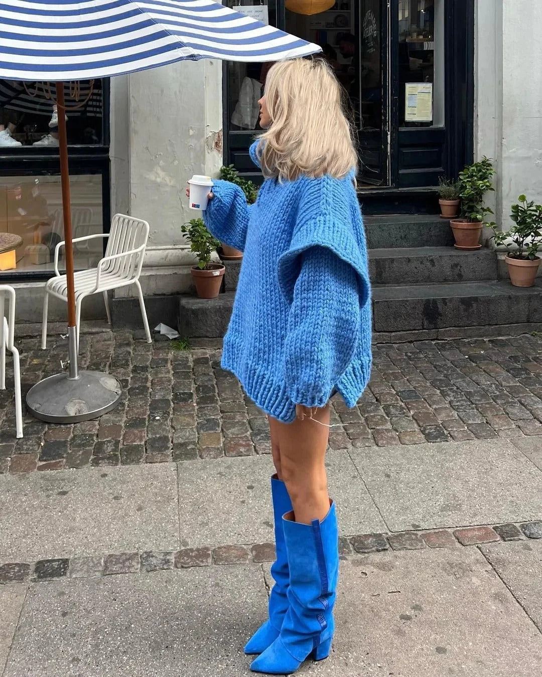 Rochelle | Women's Oversized Chunky Knit Sweater Dress - Image 6