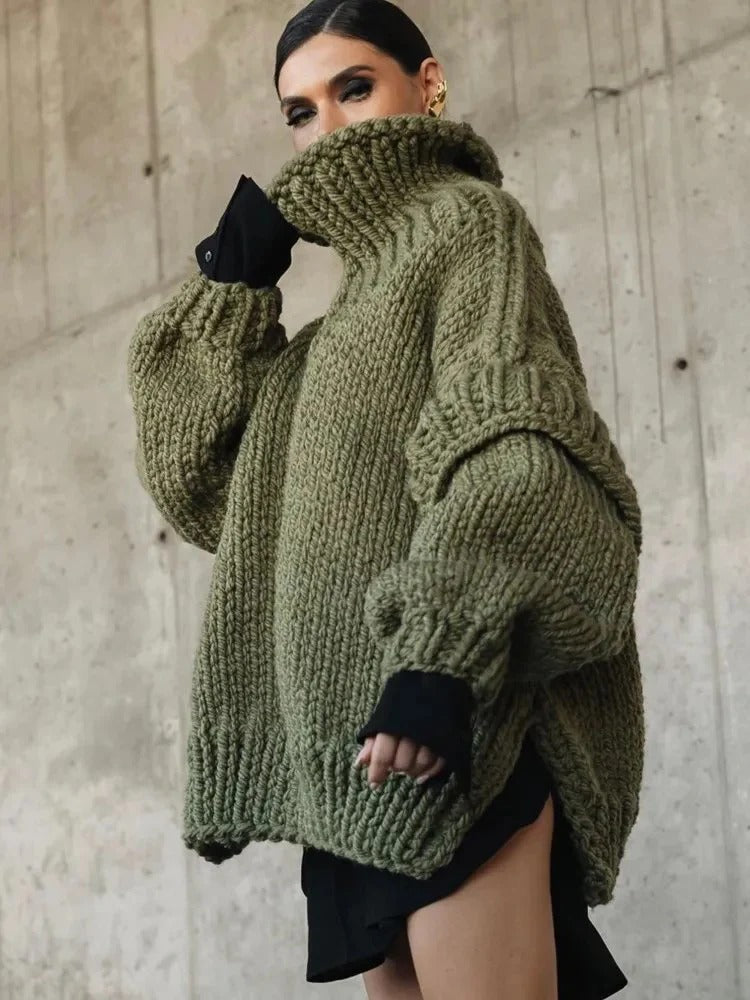 Rochelle | Women's Oversized Chunky Knit Sweater Dress - Image 3