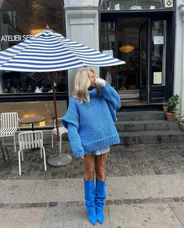 Rochelle | Women's Oversized Chunky Knit Sweater Dress - Image 2