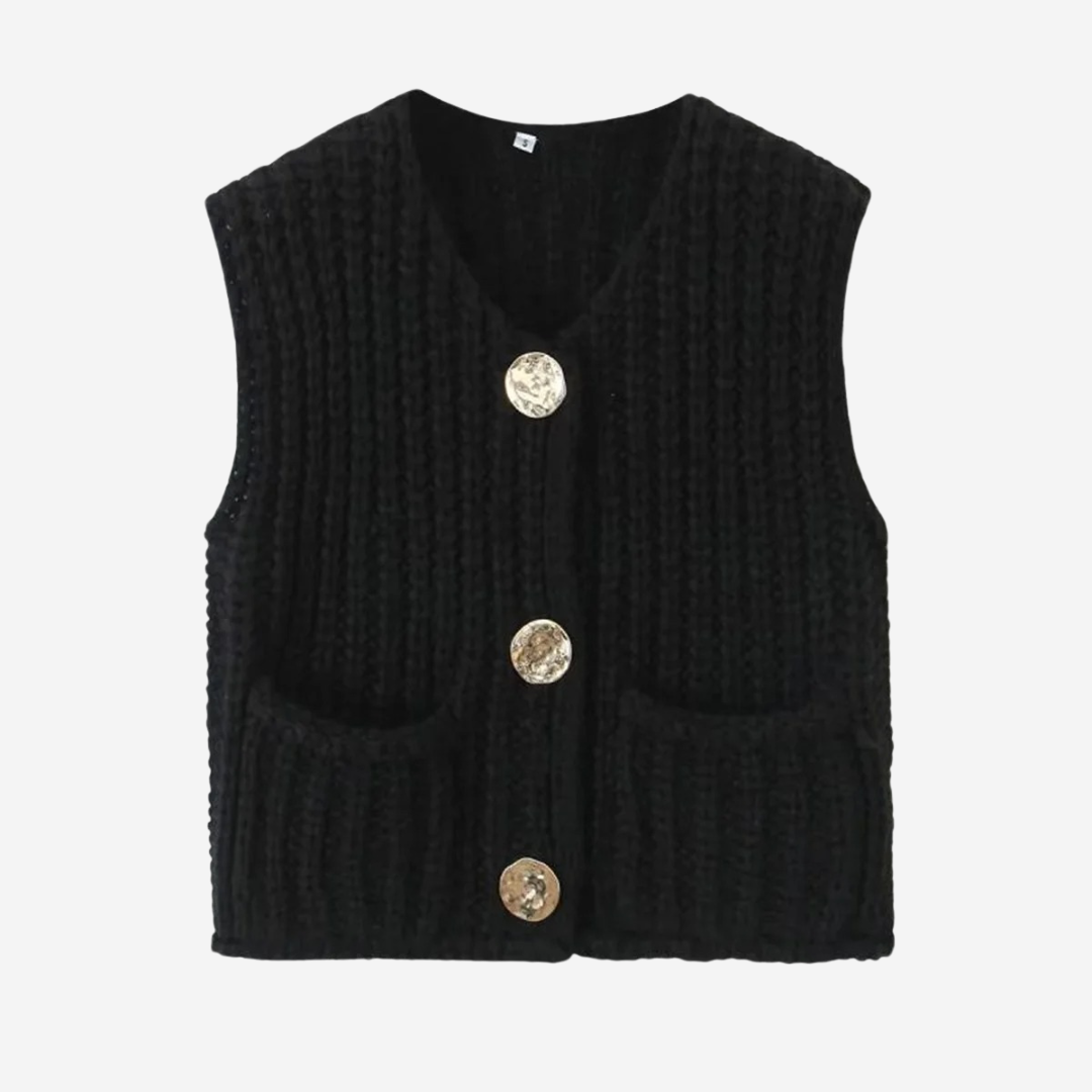 Zoe | Women's Button-Front Chunky Knit Sweater Vest - Image 5