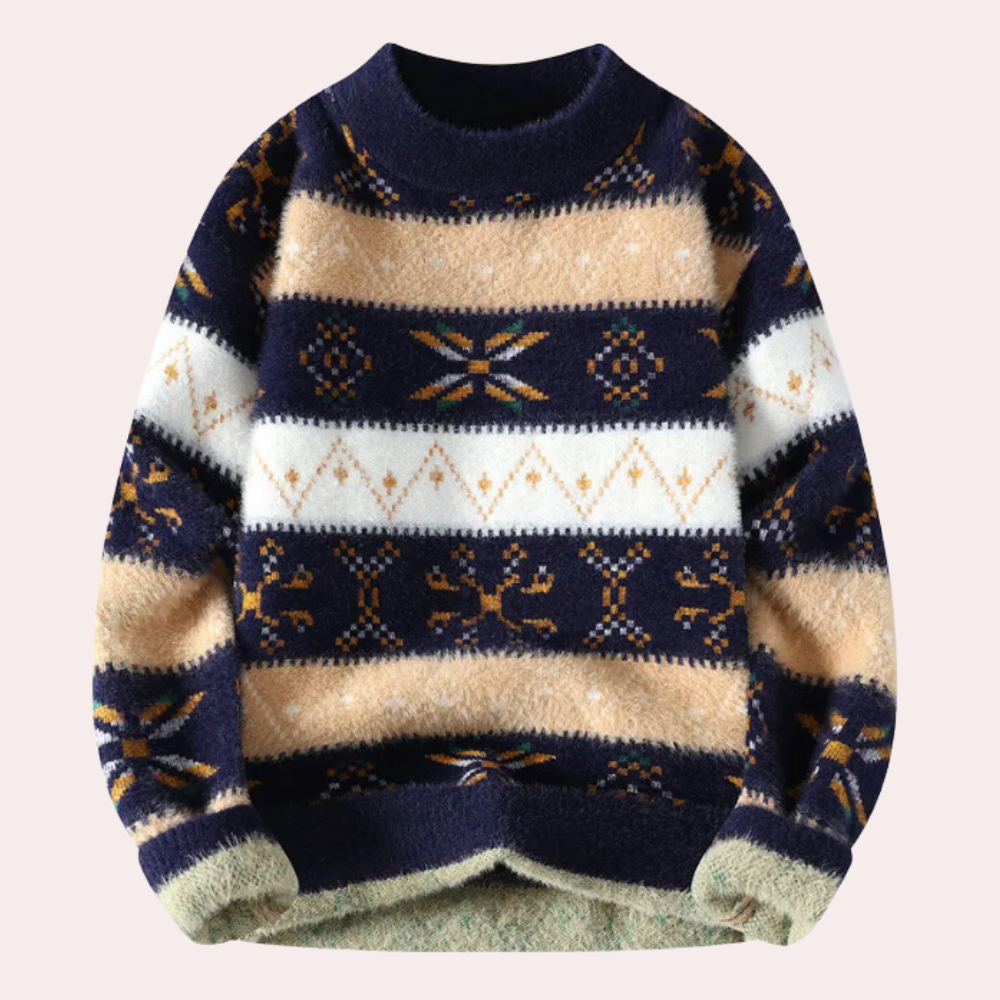 Morgan | Men's Patterned Crew Neck Sweater - Image 1