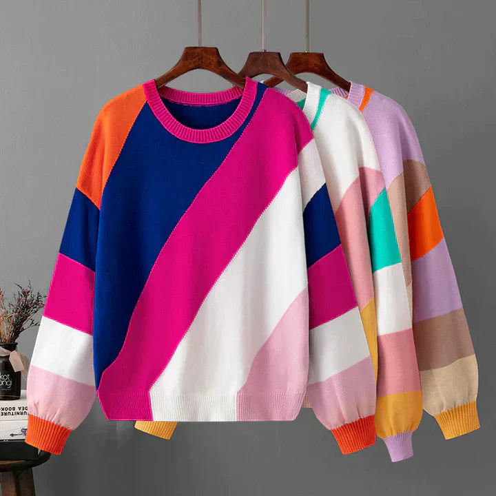 Paige | Colorful Geometric Knit Pullover - Image 5