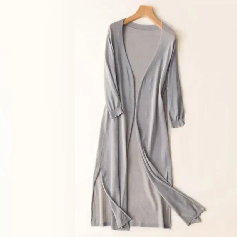 Laura | Women's Long Open Front Cardigan - Image 6