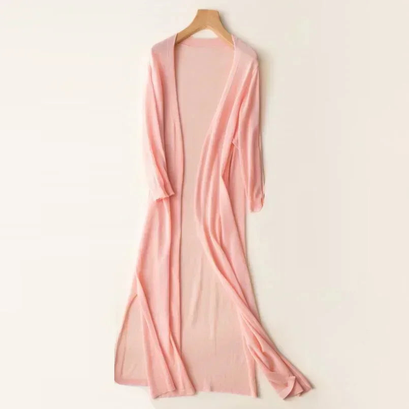 Laura | Women's Long Open Front Cardigan - Image 5