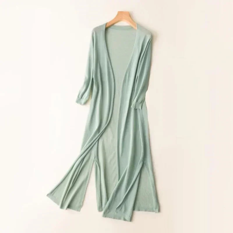 Laura | Women's Long Open Front Cardigan - Image 12