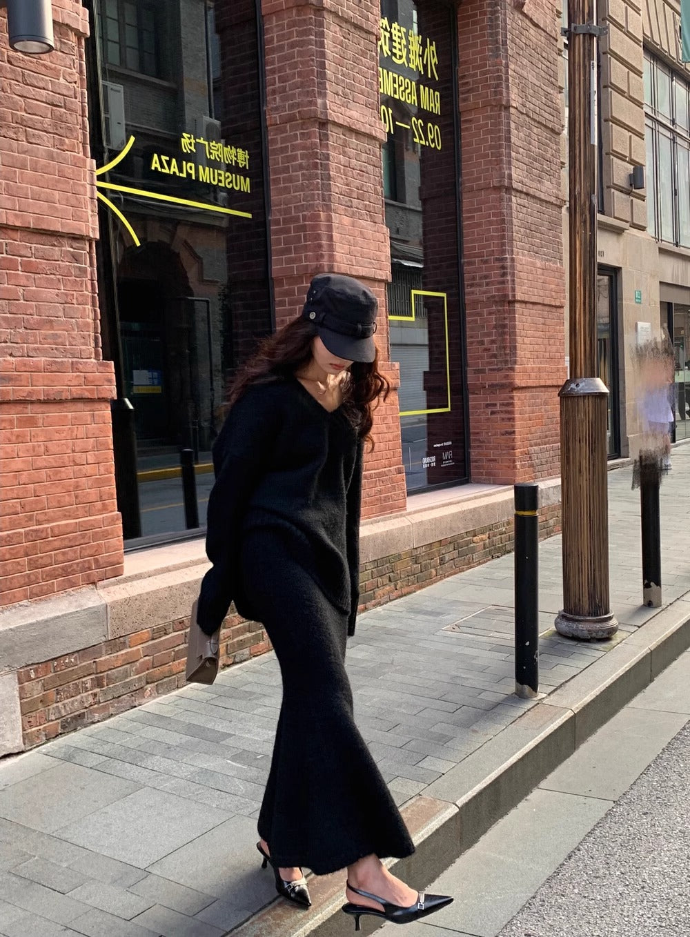 Morgan | Women's V-Neck Knit Sweater and Flare Midi Skirt Set - Image 13