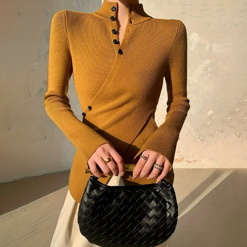 Maya | Women's Mock Neck Wrap Sweater - Image 3