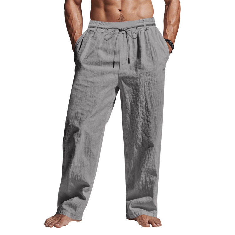 Barney | Men’s Linen Trousers – Relaxed Fit, Breathable Full Length Pants - Image 1