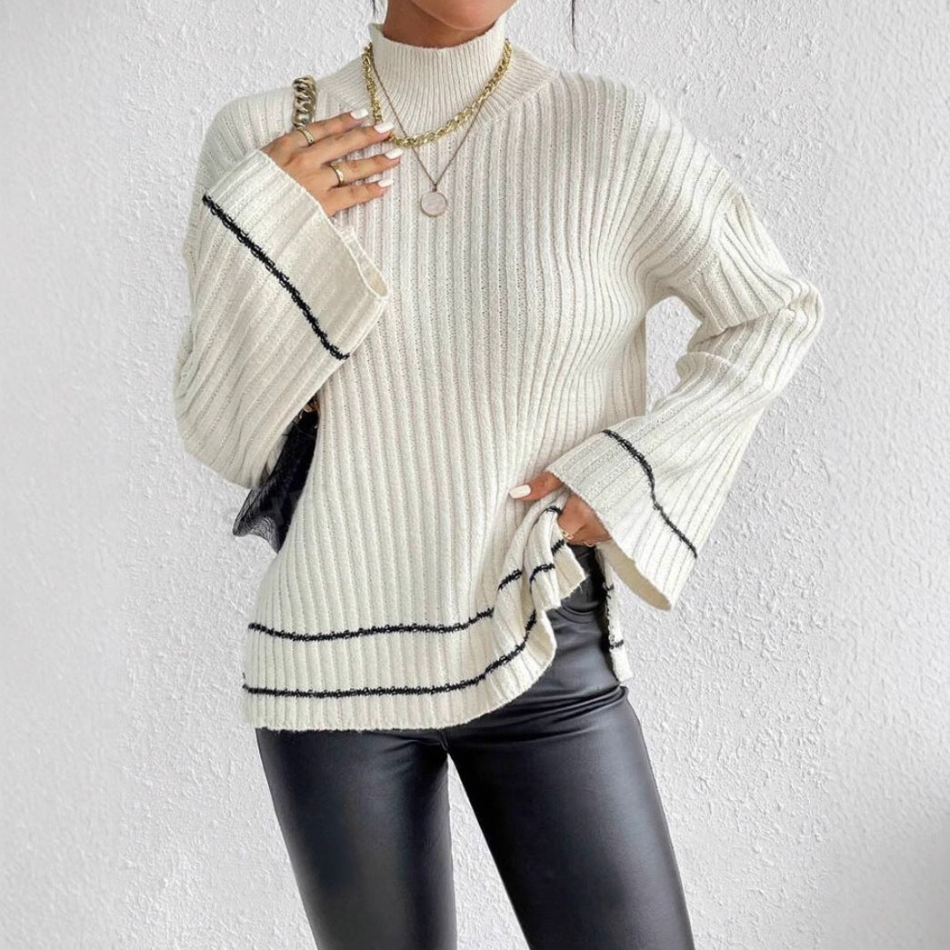 Alison | Women's Turtleneck Ribbed Sweater - Image 1