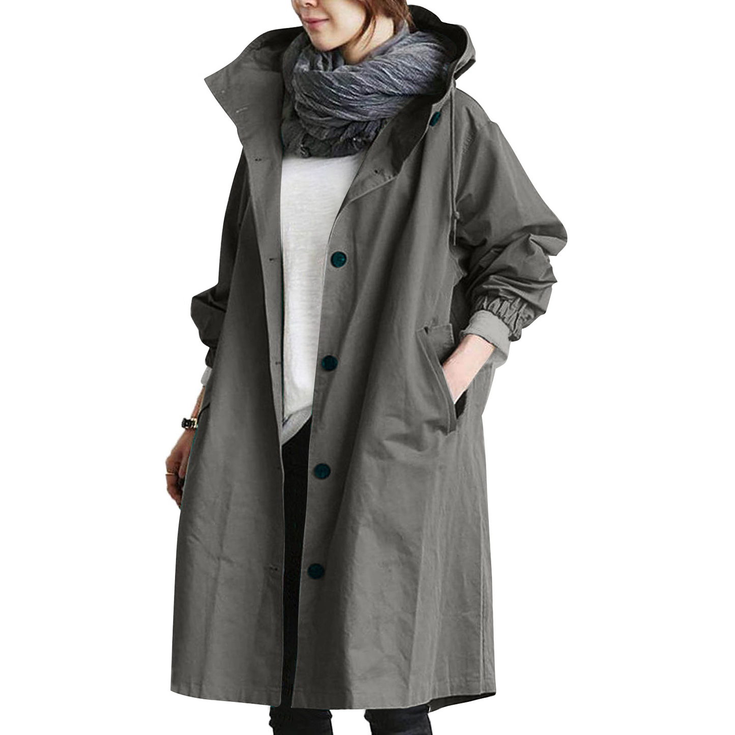 Raegan | Women's Oversized Hooded Trench Coat - Image 3