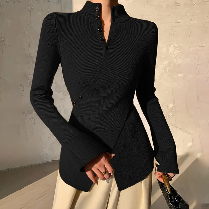 Maya | Women's Mock Neck Wrap Sweater - Image 2