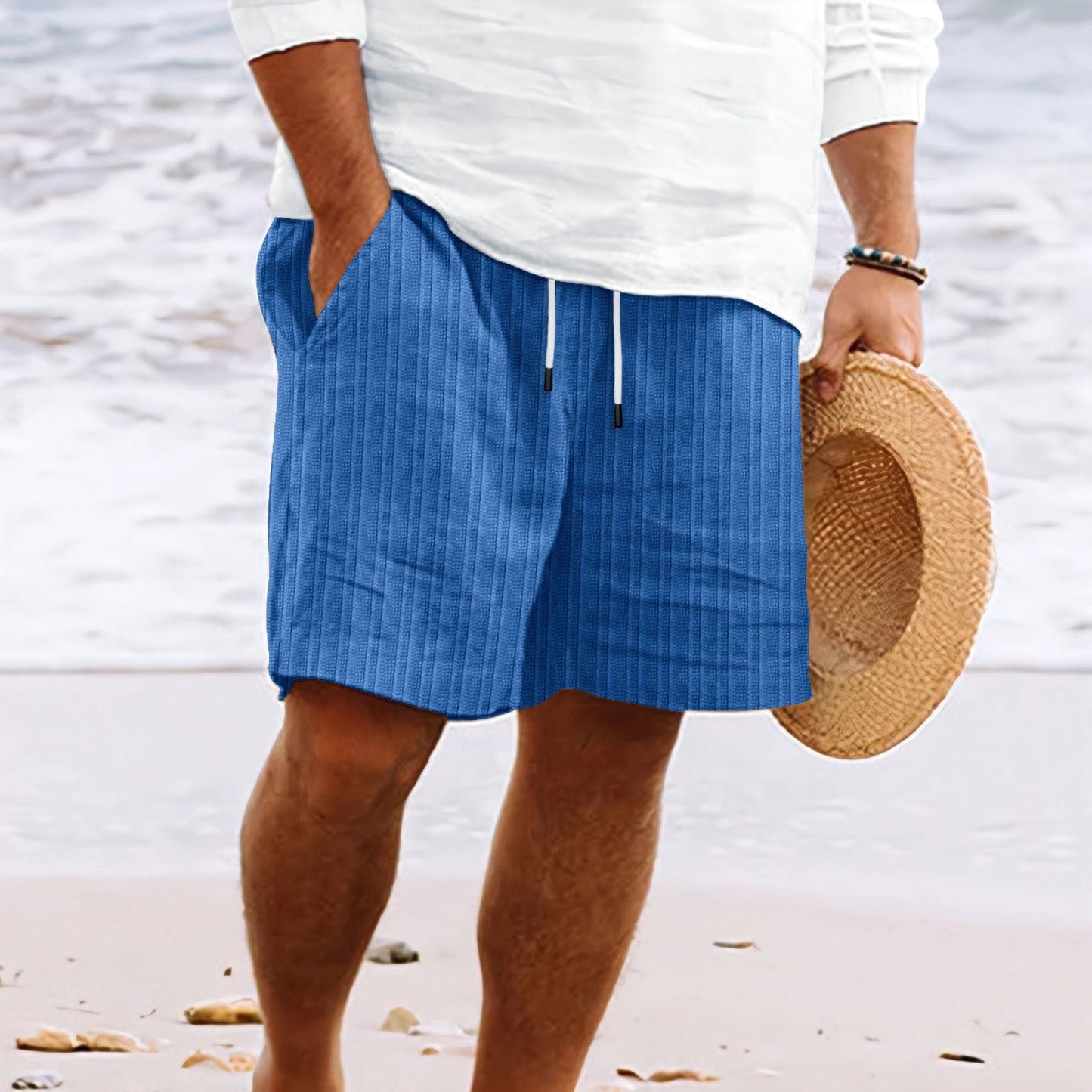 Holden | Relaxed Fit Cotton-Linen Shorts with Drawstring and Pockets - Image 4
