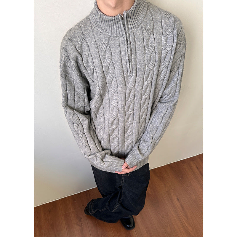 Andy | Men's Quarter-Zip Cable Knit Sweater - Image 2