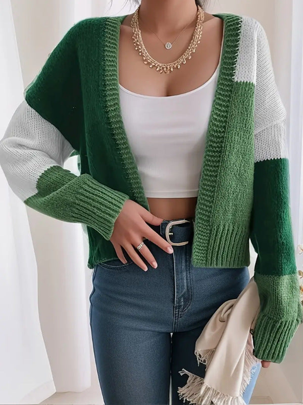 Joanna | Women's Cropped Color Block Cardigan - Image 5