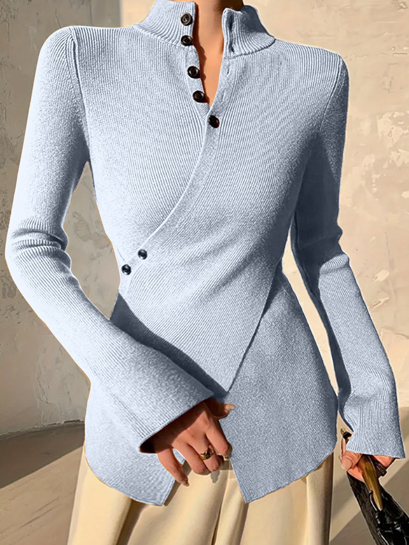 Maya | Women's Mock Neck Wrap Sweater - Image 5