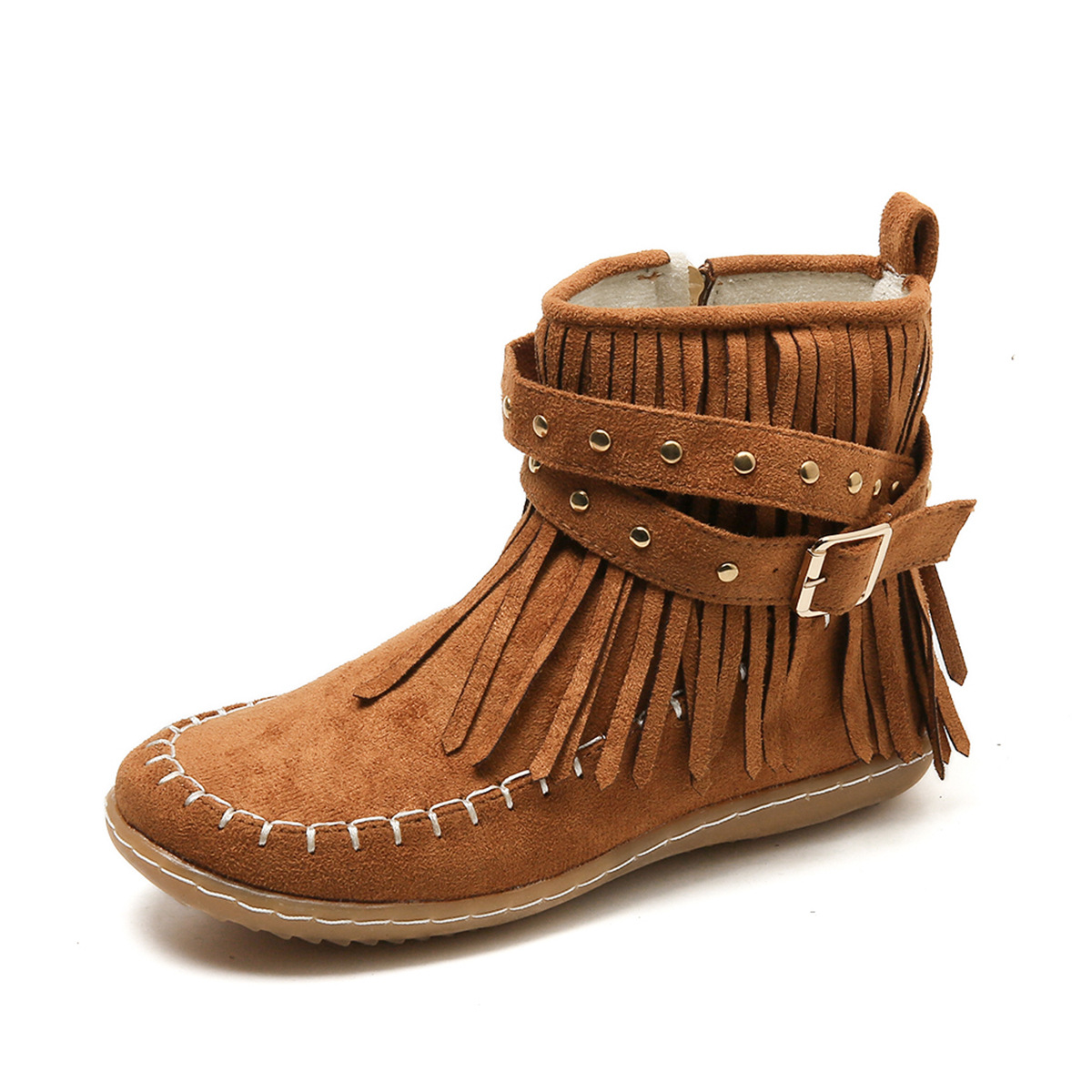 Trinity | Women's Fringe Buckle Ankle Boots - Image 2