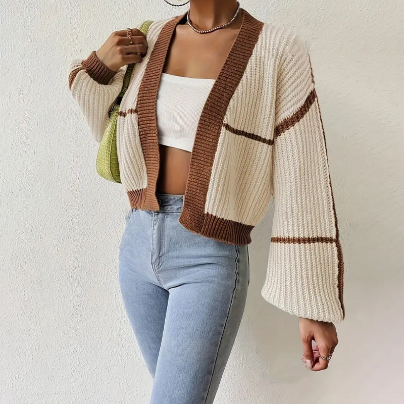 Linda | Women's Cropped Knit Cardigan - Image 3
