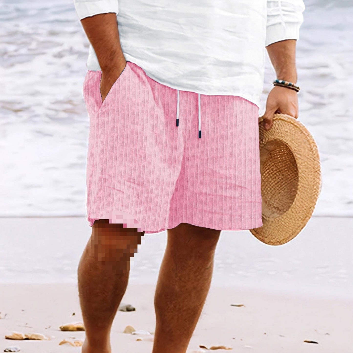 Holden | Relaxed Fit Cotton-Linen Shorts with Drawstring and Pockets - Image 5