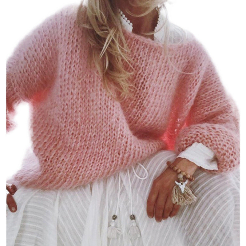 Rose | Women's Oversized Crew Neck Sweater - Image 8