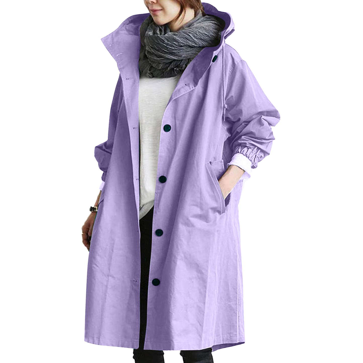 Raegan | Women's Oversized Hooded Trench Coat - Image 2