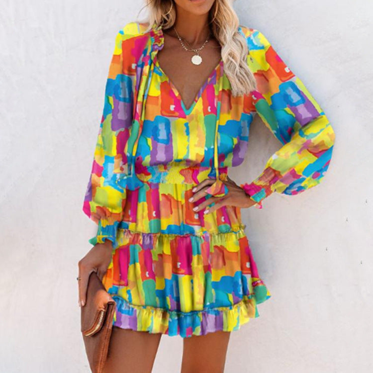 Zoe | Bold Floral Mini Dress for Vibrant Elegance - Image 8