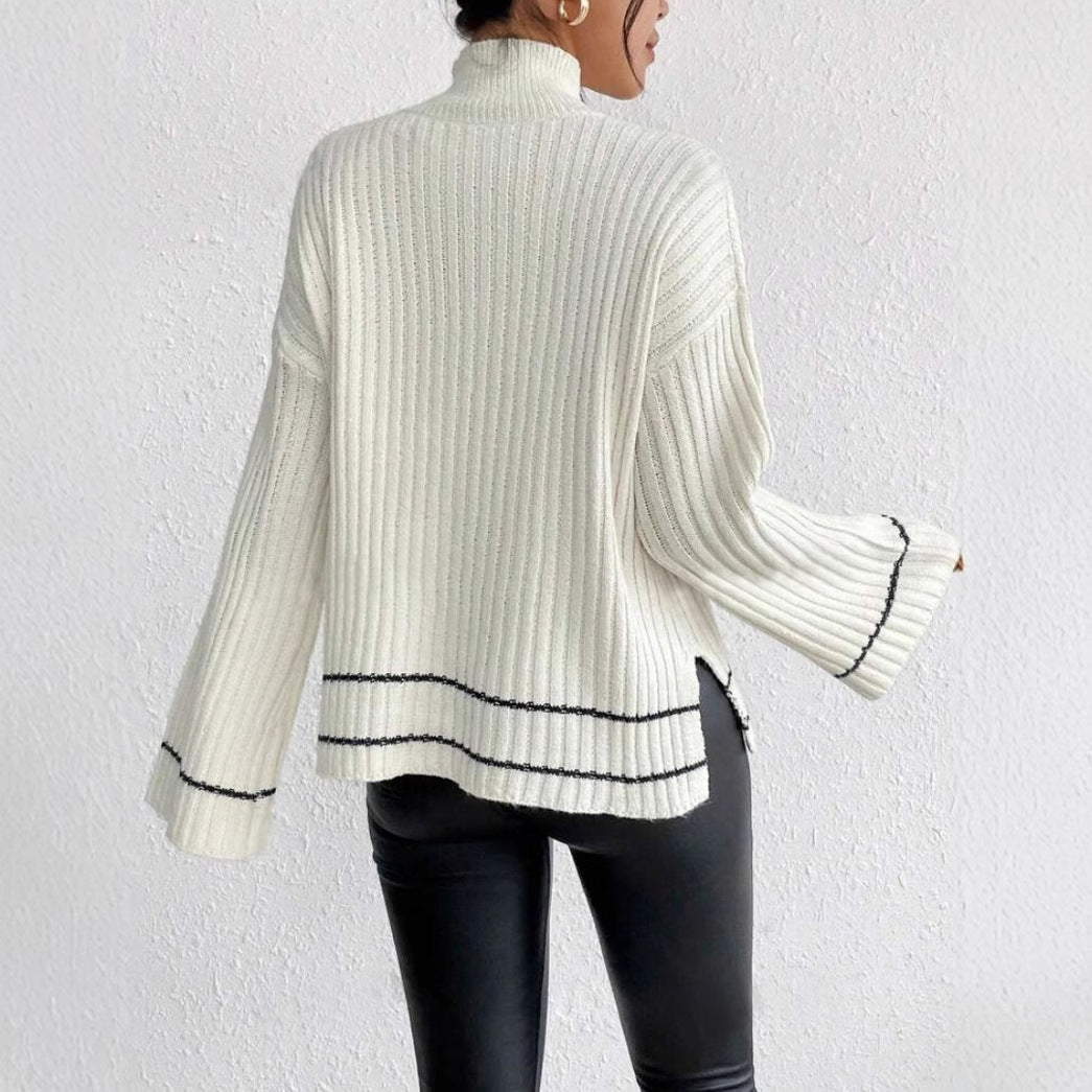 Alison | Women's Turtleneck Ribbed Sweater - Image 4