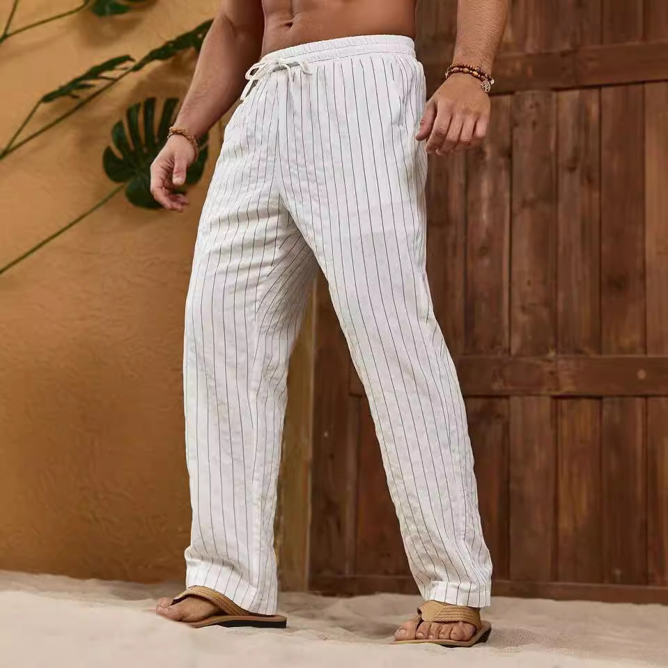 Keegan | Men’s Trousers - Lightweight Cotton Linen Blend - Relaxed Fit - Image 2