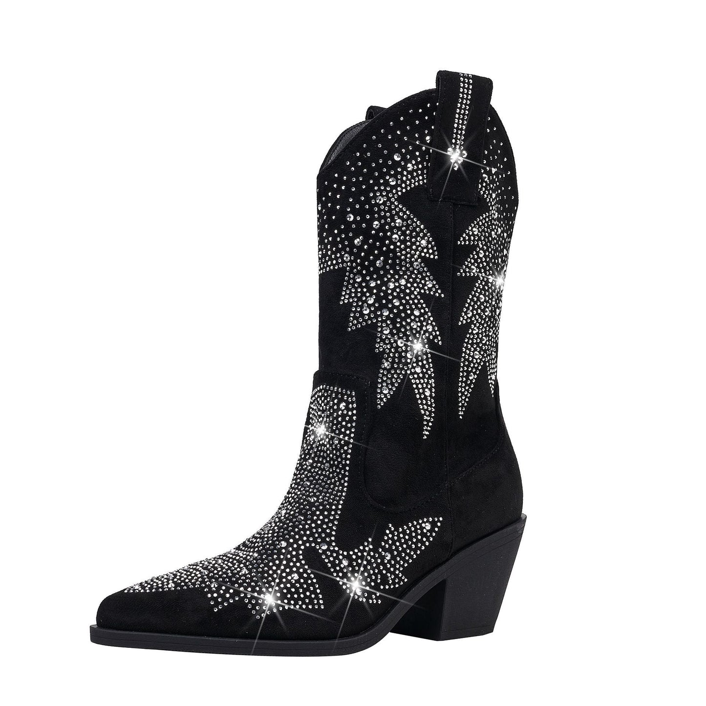 Yvette | Women's Rhinestone Mid Calf Cowboy Boots - Image 5